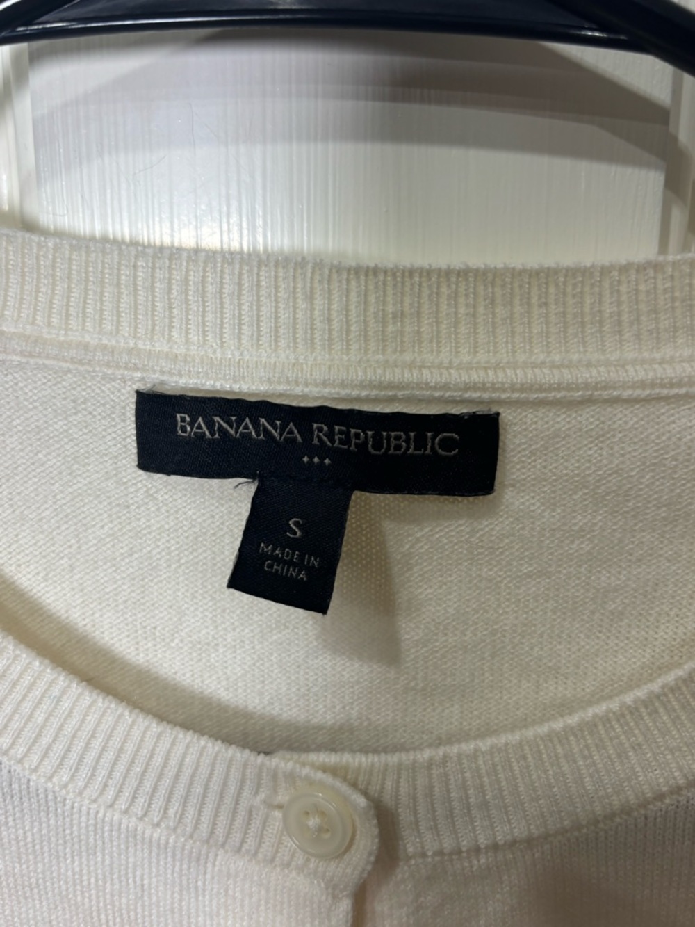 Gap Factory Ivory Cotton Blend Cardigan Sweater Size S Classic Button Front - Picture 4 of 5